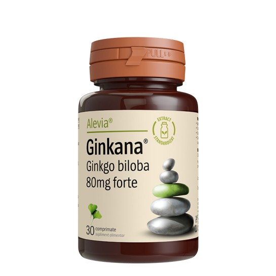 Alevia Ginkana ginkgo biloba 80 mg forte x 30 comprimate