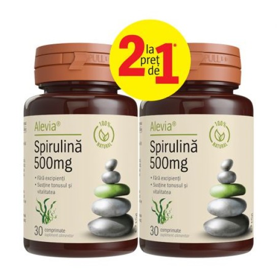 Alevia Spirulina 500 mg PACHET 30 + 30 comprimate