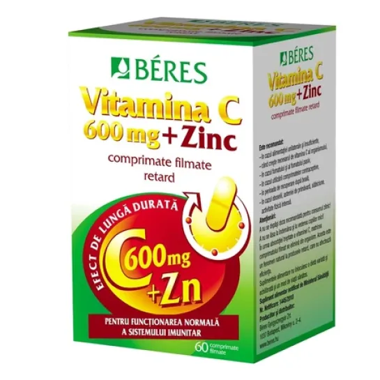 Vitamina C 600mg+Zinc x 60 comprimate