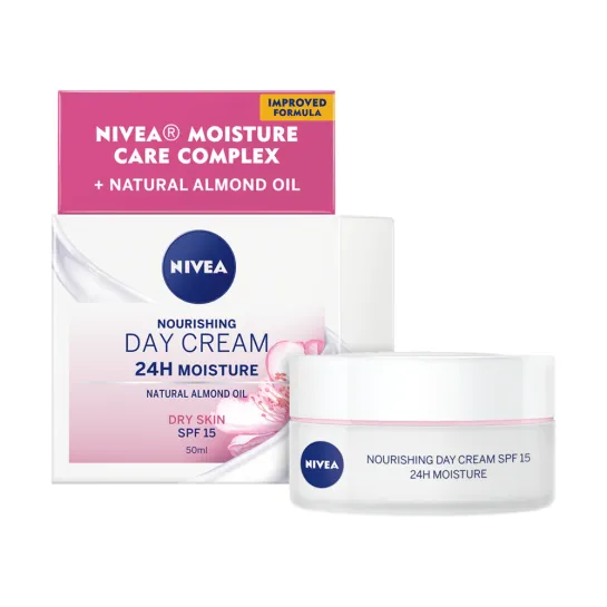 Nivea esentiale nourishing SPF15 crema de zi natural almond Dry Skin x 50 ml