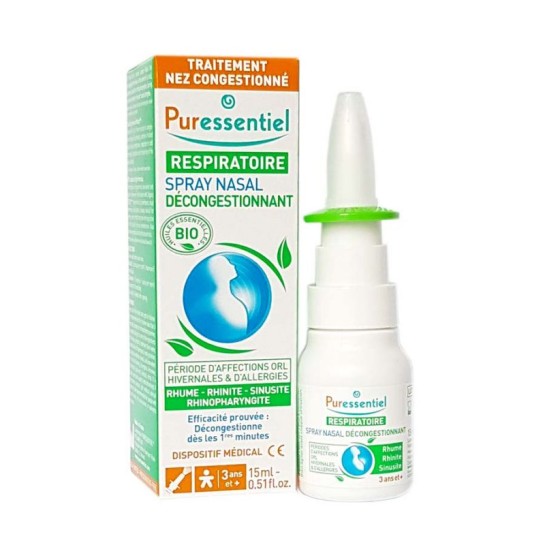 Puressentiel respirator spray nazal decogenstionant x 15 ml