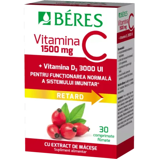 Vitamina C 1500mg+ Vitamina D3 3000UI x 30 comprimate