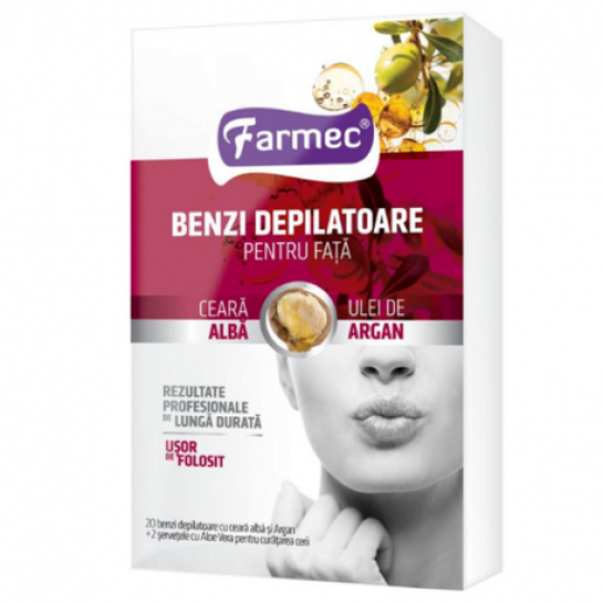 Farmec Benzi depilatoare fata argan 20 bucati