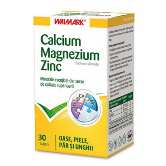 Calciu, Magneziu, Zinc 100 + 30 capsule