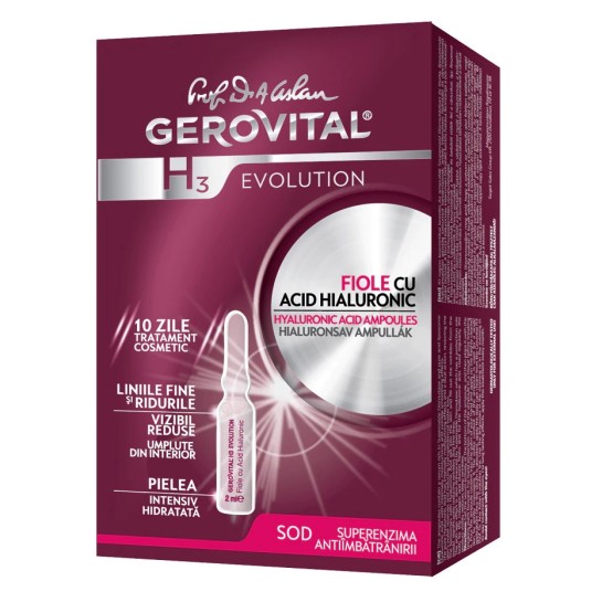 Gerovital H3 Evolution fiole cu Acid Hialuronic x 10 fiole