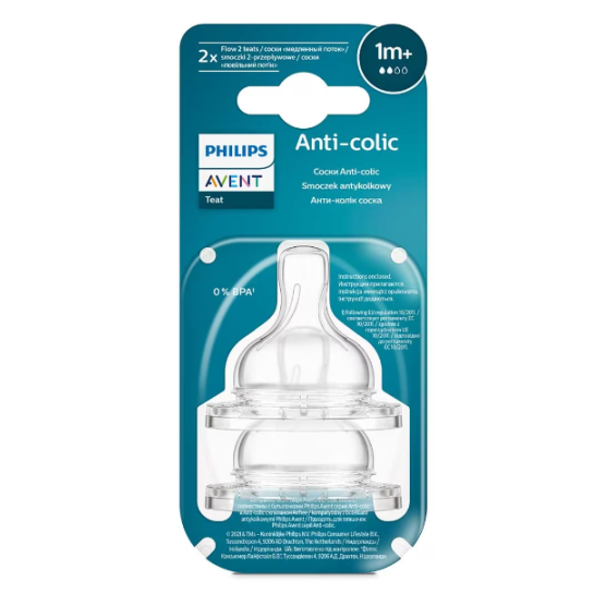 Avent Set 2 Tetine Classic+ Flux Lent 1+L  SCY762/02