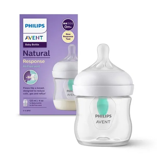 Avent Biberon Natural Response + dispozitiv anticolici x 125 ml 0m+ SCY670/01