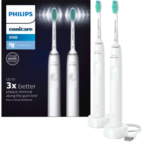 Philips Periuta Electrica set Seria 3100 White x 2 bucati HX3675/13