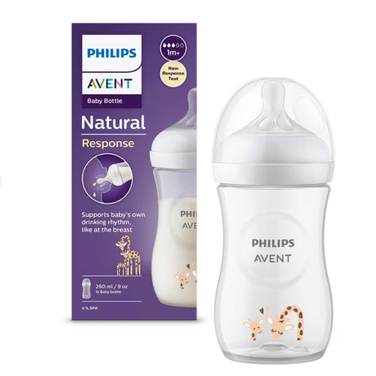 Avent Biberon Natural Response Deco Girafa x 260 ml 1m+ SCY903/66