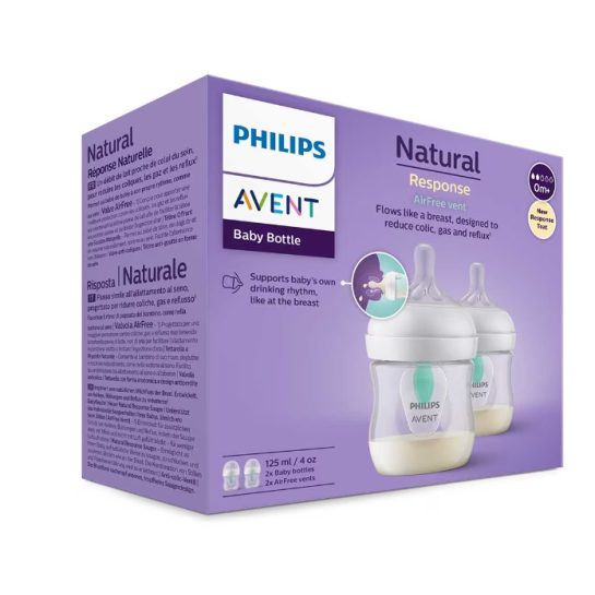 Avent Biberon Natural Response + dispozitiv anticolici x 125 ml 0m+ SCY670/02