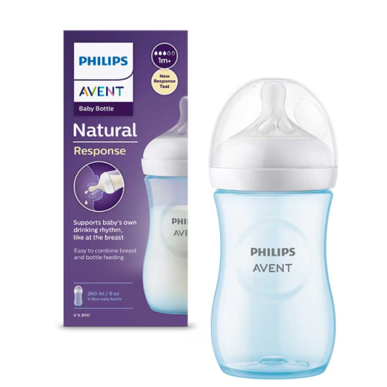 Avent Biberon Natural Response albastru x 260 ml 1m+ SCY903/21