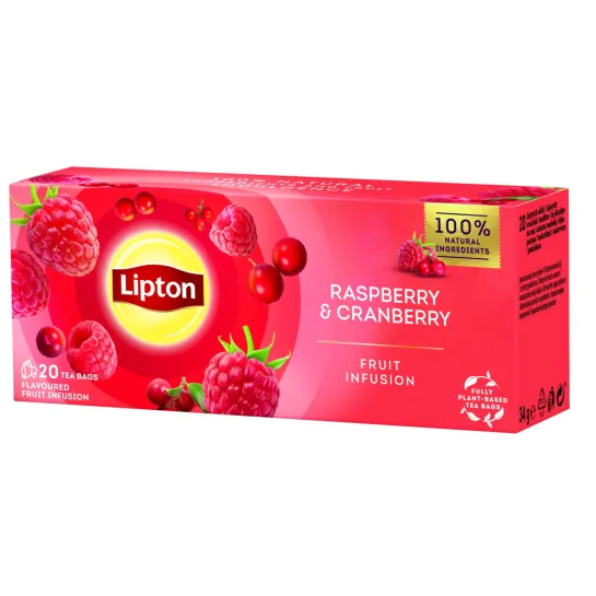 Lipton Ceai fructe zmeura & merisoare x 20 plicuri