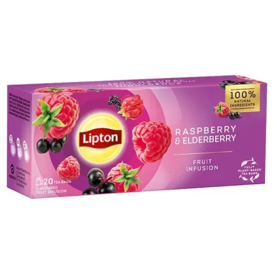 Lipton Ceai fructe zmeura & soc x 20 plicuri