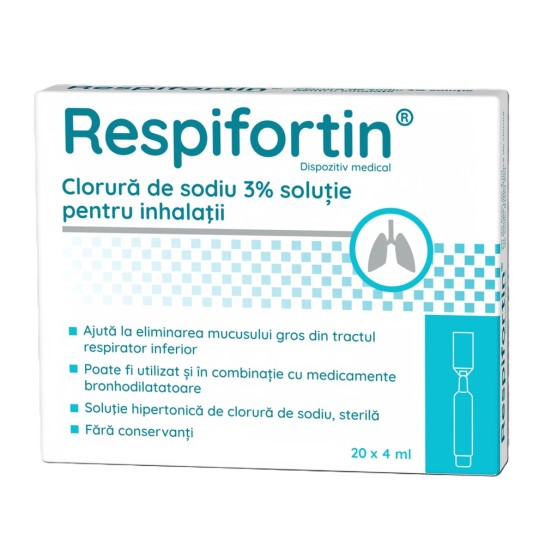 Respifortin Clorura de sodiu 3% solutie pentru inhalatii x 20 fiole