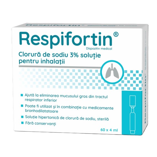 Respifortin Clorura de sodiu 3% solutie pentru inhalatii x 60 fiole