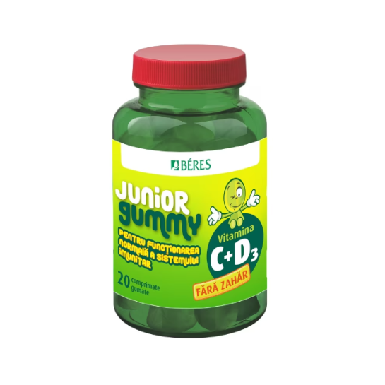 Beres Vitamina C + D3 Junior Gummy x 20 comprimate gumate