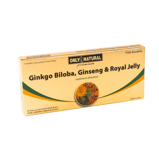 Ginkgo Biloba + Ginseng + Royal Jelly - 10 fiole/10ml