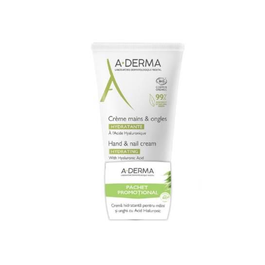 A-derma crema hidratanta pentru maini si ungii 2 x 50 ml pachet promotional