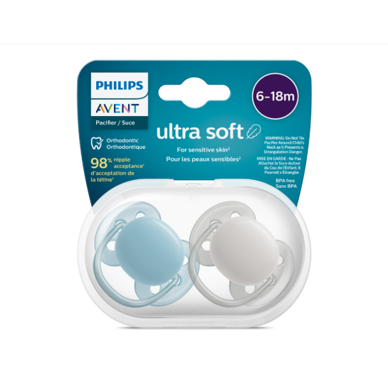 Avent Suzete ultra soft 6-18 luni blue/gri SCF091/17