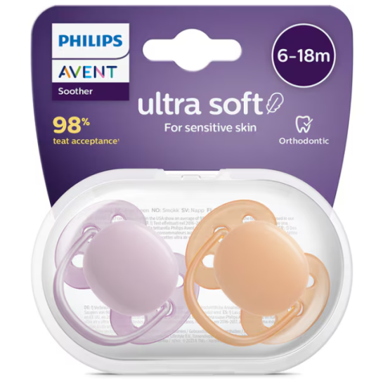 Avent Suzete ultra soft 6-18 luni roz/port SCF091/33