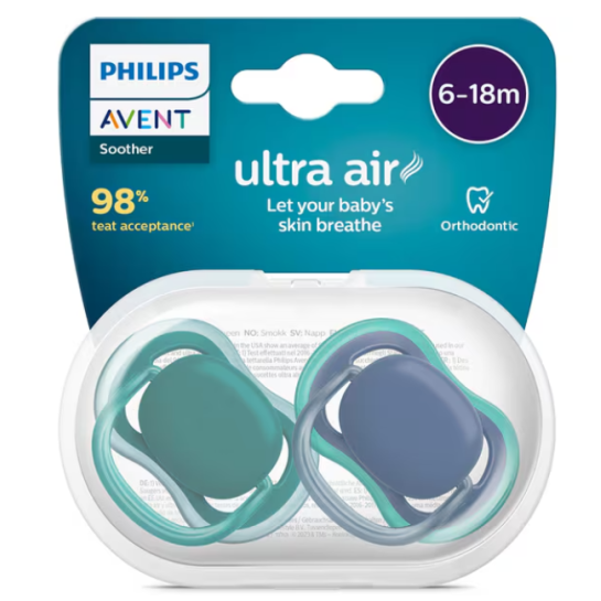 Avent Suzete ultra air 6-18 luni blue/verde SCF085/31