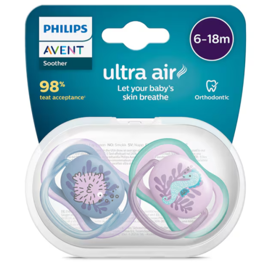 Avent Suzete ultra air 6-18 luni roz/blue SCF085/61