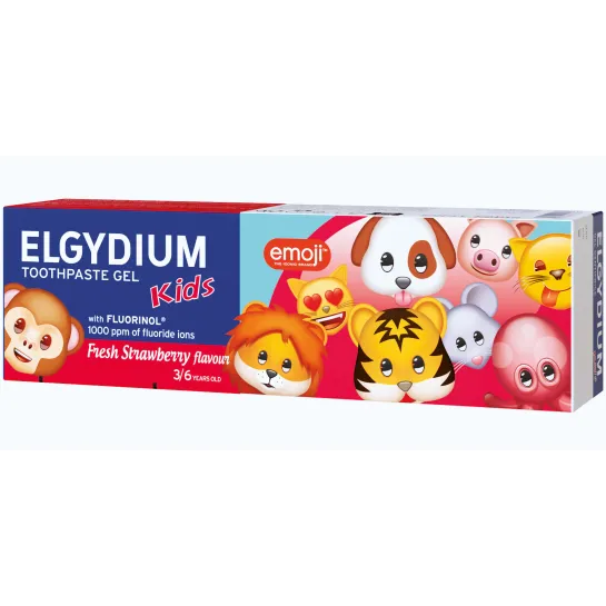 Elgydium Emoji pasta dinti kids capsuni 3-6 ani x 50 ml