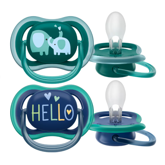 Avent Set 2 Suzete 18+L Ultra Air Hello SCF349/18